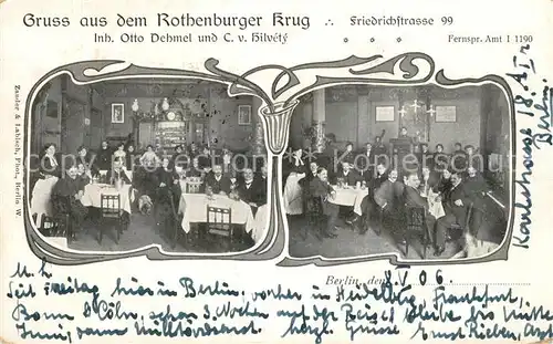 AK / Ansichtskarte Berlin Gaststaette Rothenburger Krug Berlin