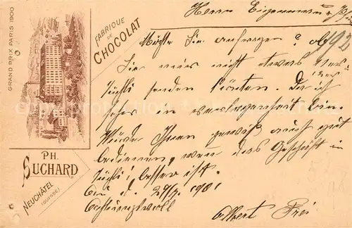 AK / Ansichtskarte Neuchatel_NE Fabrique de Chocolat Neuchatel NE
