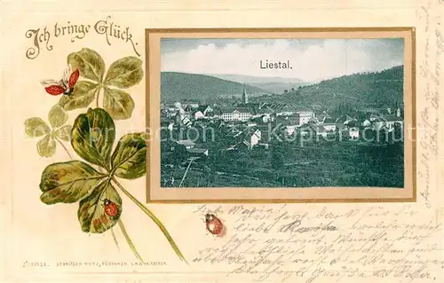 AK / Ansichtskarte Liestal Panorama Glueckskleeblaetter Marienkaefer Liestal