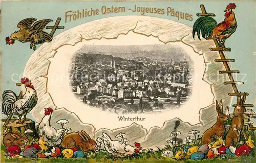 AK / Ansichtskarte Winterthur_ZH Froehliche Ostern Joyeuses Paques Winterthur ZH