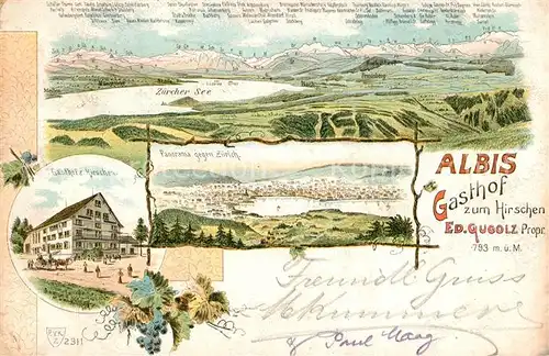 AK / Ansichtskarte Albis Gasthof zum Hirschen Zuercher See  Albis