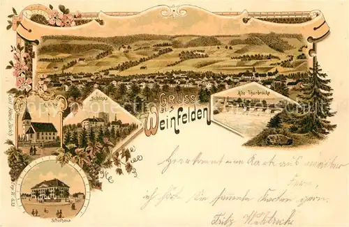 AK / Ansichtskarte Weinfelden Schulhaus Kirche Schloss Panorama Weinfelden