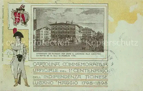 AK / Ansichtskarte Lugano_TI Cartolina Commemorativa Ufficiale Lugano_TI