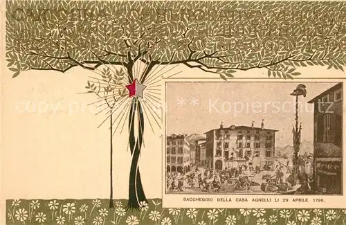 AK / Ansichtskarte Lugano_TI Saccheggio della Casa Agnellie Aprile 1799 Lugano_TI