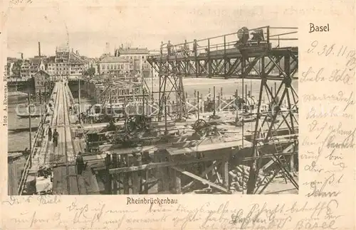 AK / Ansichtskarte Basel_BS Rheinbrueckenbau Basel_BS