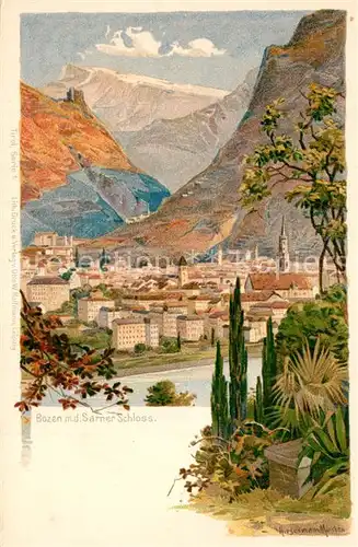AK / Ansichtskarte Bozen_Suedtirol Panorama Sarner Schloss Bozen Suedtirol