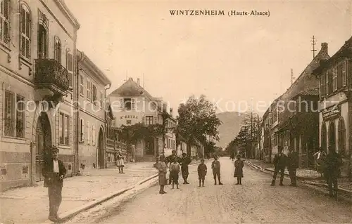 AK / Ansichtskarte Wintzenheim_Winzenheim_Elsass Hauptstrasse mit Bevoelkerung 