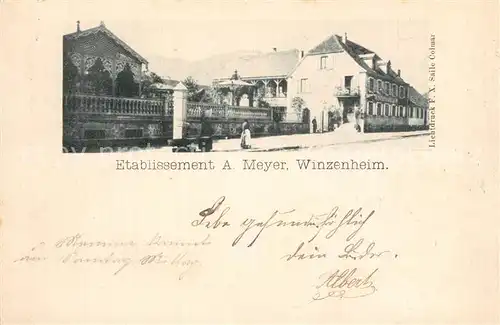 AK / Ansichtskarte Winzenheim_Wintzenheim_Elsass Etablissement Meyer 