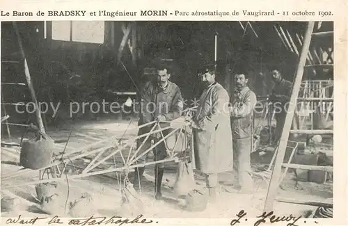 AK / Ansichtskarte Paris le Baron de Bradsky Ingenieur Morin Parc aerostatique de Vaugirard Paris