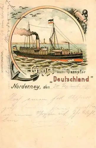 AK / Ansichtskarte Norderney_Nordseebad Dampfer Deutschland Norderney_Nordseebad
