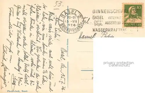 AK / Ansichtskarte Basel_BS Riesentonne Vergnuegungspark Internationale Binnenschiffahrt Ausstellung Basel_BS