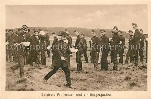 AK / Ansichtskarte Militaria_Belgien Artilleristen B?rgergardist Militaria Belgien