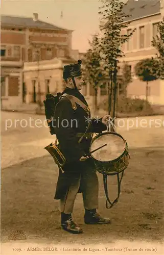 AK / Ansichtskarte Militaria_Belgien Infanterie de Ligne Tambour Trommler Militaria Belgien