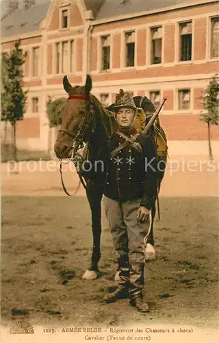 AK / Ansichtskarte Militaria_Belgien Regiment des Chasseurs a Cheval Cavalier  Militaria Belgien