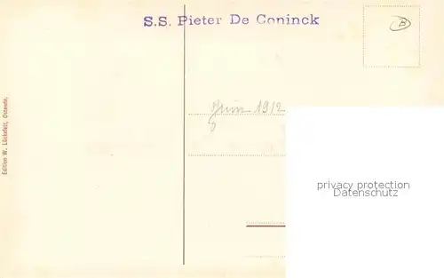 AK / Ansichtskarte Dampfer_Oceanliner S.S. Pieter de Coninck  