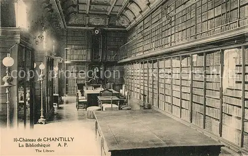 AK / Ansichtskarte Bibliothek_Library Chateau de Chantilly  Bibliothek Library