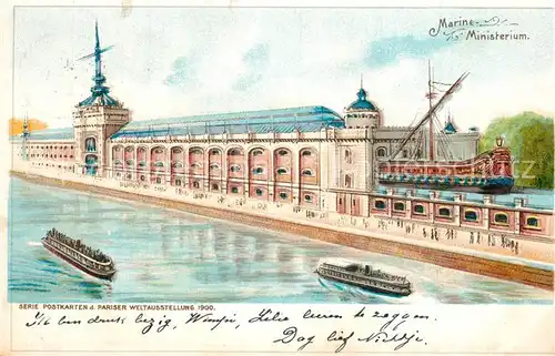 AK / Ansichtskarte Exposition_Universelle_Paris_1900 Marine Ministerium Litho  