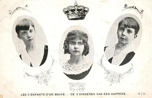 AK / Ansichtskarte Adel_Belgien 3 Enfants d un Brave  Adel Belgien