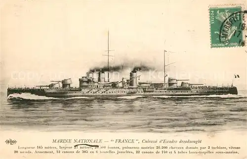 AK / Ansichtskarte Marine Cuirasse d Escadre France  