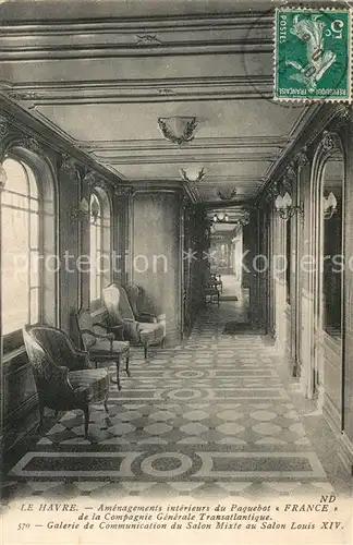 AK / Ansichtskarte Dampfer_Oceanliner Paquebot France Galerie de Communication Le Havre  