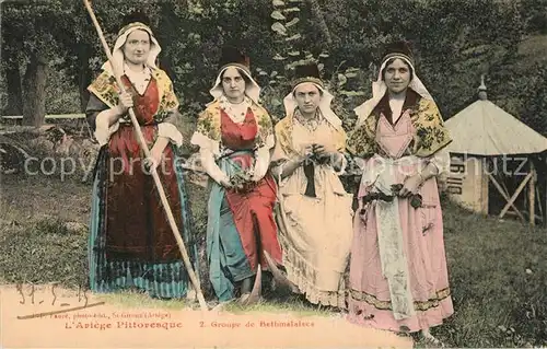 AK / Ansichtskarte Bethmale Groupe de Bethmalaises Types de la region Trachten Bethmale