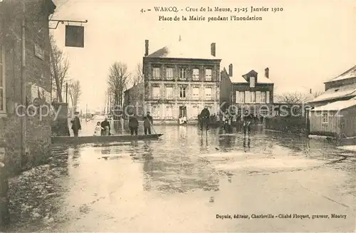 AK / Ansichtskarte Warcq_Meuse Place de la Mairie pendant l Inondation Warcq Meuse