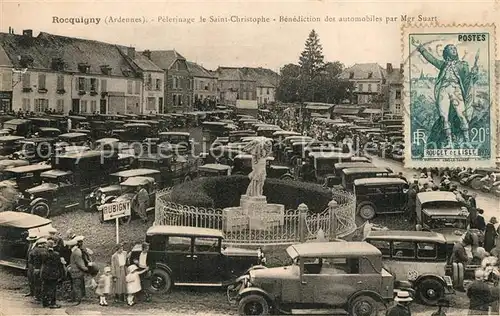 AK / Ansichtskarte Rocquigny_Ardennes Pelerinage le Saint Christophe Benediction des automobiles  Rocquigny Ardennes