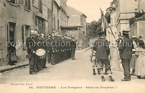 AK / Ansichtskarte Nanterre Les Pompiers Salut au Drapeau Nanterre