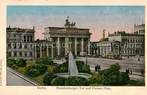 AK / Ansichtskarte Lunakarte_Nr. 17813 Berlin Brandenburger Tor Pariser Platz 