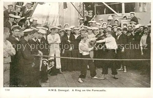 AK / Ansichtskarte Sport Matrosen Boxen HMS Donegal Ring on the Forecastle 