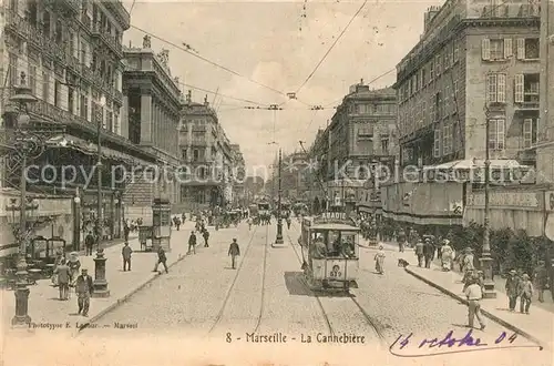 AK / Ansichtskarte Strassenbahn Marseille Cannebiere  