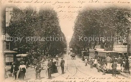 AK / Ansichtskarte Strassenbahn Marseille Cours Belsunce 