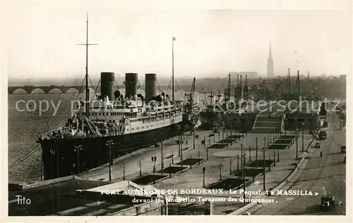 AK / Ansichtskarte Dampfer_Oceanliner Paquebot Massilia Port Autonome Bordeaux  