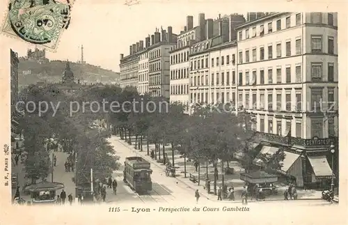 AK / Ansichtskarte Strassenbahn Lyon Cours Gambetta 
