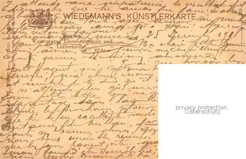 AK / Ansichtskarte Verlag_WIRO_Wiedemann_Nr. 3509 Worms Wasserturm Eleonorenschule Lutherkirche  