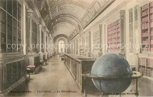 AK / Ansichtskarte Globus Fontainebleau Chateau Bibiotheque  Globus