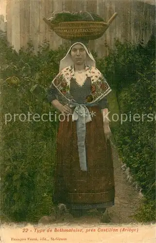 AK / Ansichtskarte Castillon en Couserans Type de Bethmalaise Costumes Trachten Castillon en Couserans