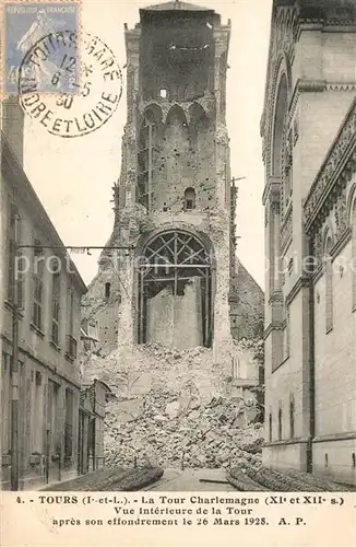 AK / Ansichtskarte Tours_Indre et Loire Tour Charlemagne XIe et XIIe siecles Ruines Tours Indre et Loire