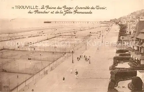 AK / Ansichtskarte Trouville sur Mer Tennis Planches Jetee Promenade Reine des Plages Trouville sur Mer