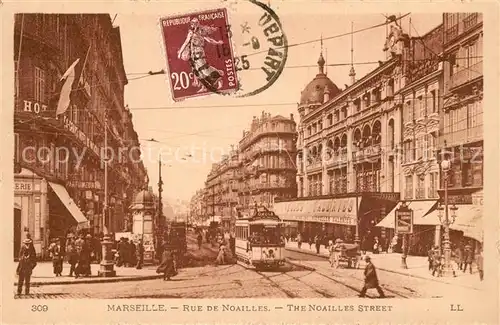 AK / Ansichtskarte Strassenbahn Marseille Rue de Noailles  