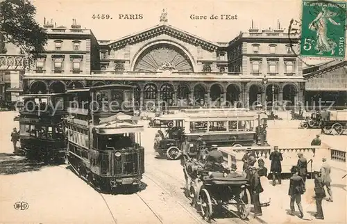 AK / Ansichtskarte Strassenbahn Paris Gare de l Est 