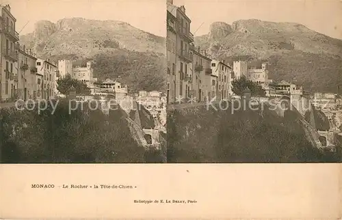 AK / Ansichtskarte Stereoscopkarte Monaco Rocher Tete de Chien  Stereoscopkarte