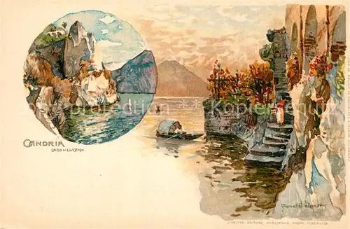 AK / Ansichtskarte Wielandt_Manuel_Litho Candria Lago di Lugano  