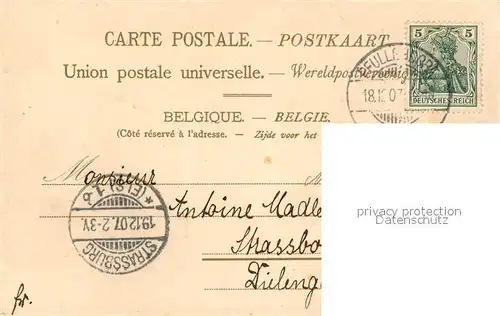 AK / Ansichtskarte Briefmarke_auf_Ak Belgien Belgique  Briefmarke_auf_Ak