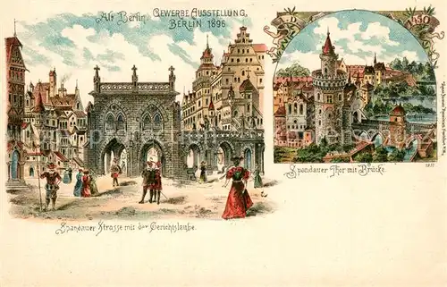 AK / Ansichtskarte Ausstellung_Gewerbe_Berlin_1896 Spandauer Strasse Gerichtslaube Litho 