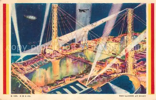 AK / Ansichtskarte Expositions_Worlds_Fair_Chicago_1933 Lagoon at Night  Expositions_Worlds