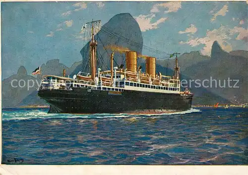 AK / Ansichtskarte Dampfer_Oceanliner Sierra Morena Hafen Rio de Janeiro  