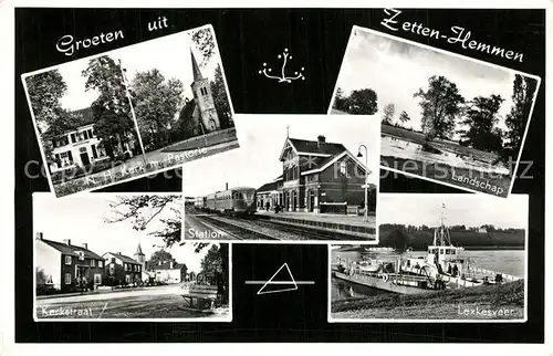 AK / Ansichtskarte Hemmen_Zetten Kerk Pastorie Kerkstraat Station Landschap Lexkesveer 