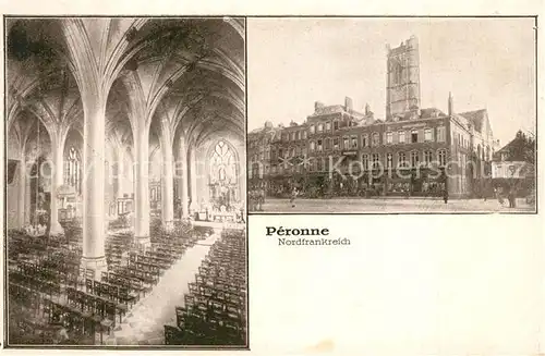 AK / Ansichtskarte Peronne en Melantois Kirche Innenansicht Peronne en Melantois
