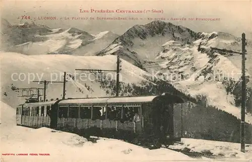 AK / Ansichtskarte Luchon_Haute Garonne Plateau de Superbagneres en hiver Funiculaire Luchon Haute Garonne